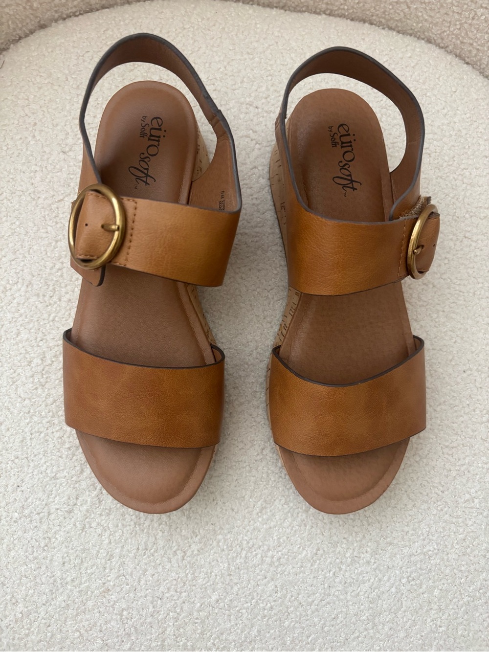 Eurosoft by Sofft Leather Slingback Sandals with Buckle Accent